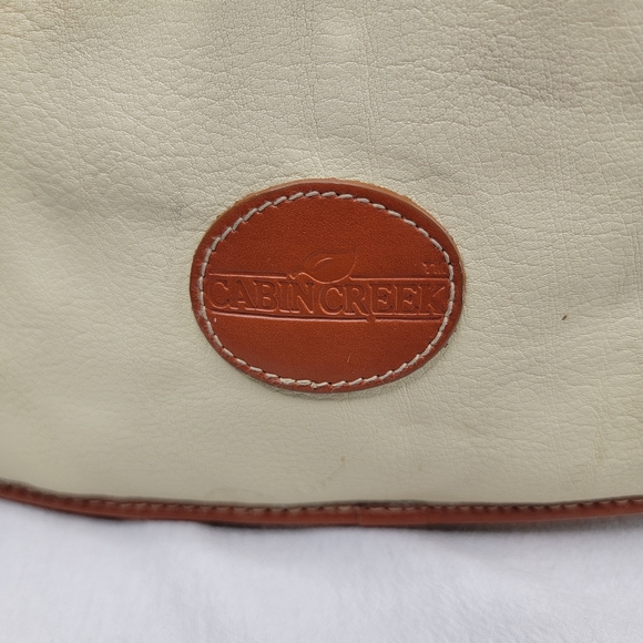 VNTG Americana Cabin Creek Elegant Cream and Brown Leather Women's Bag - Picture 6 of 9